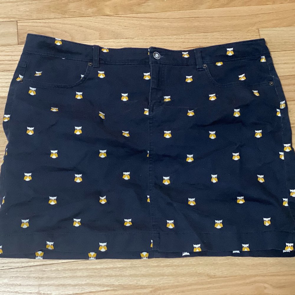 GH Bass & Co Owl Print Skirt Size 14